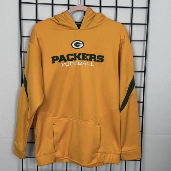 Reebok Other - NFL Team Reebok Green Bay Packers Hoodie Youth XL Yellow Pullover Stitched